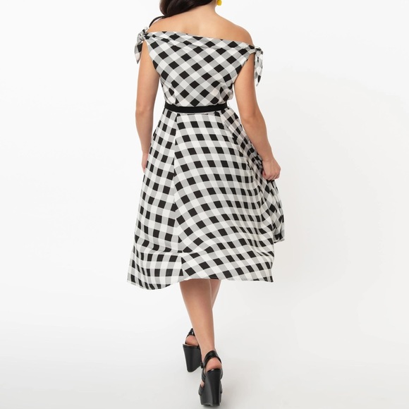 Gingham midi swing dress - Picture 6 of 7